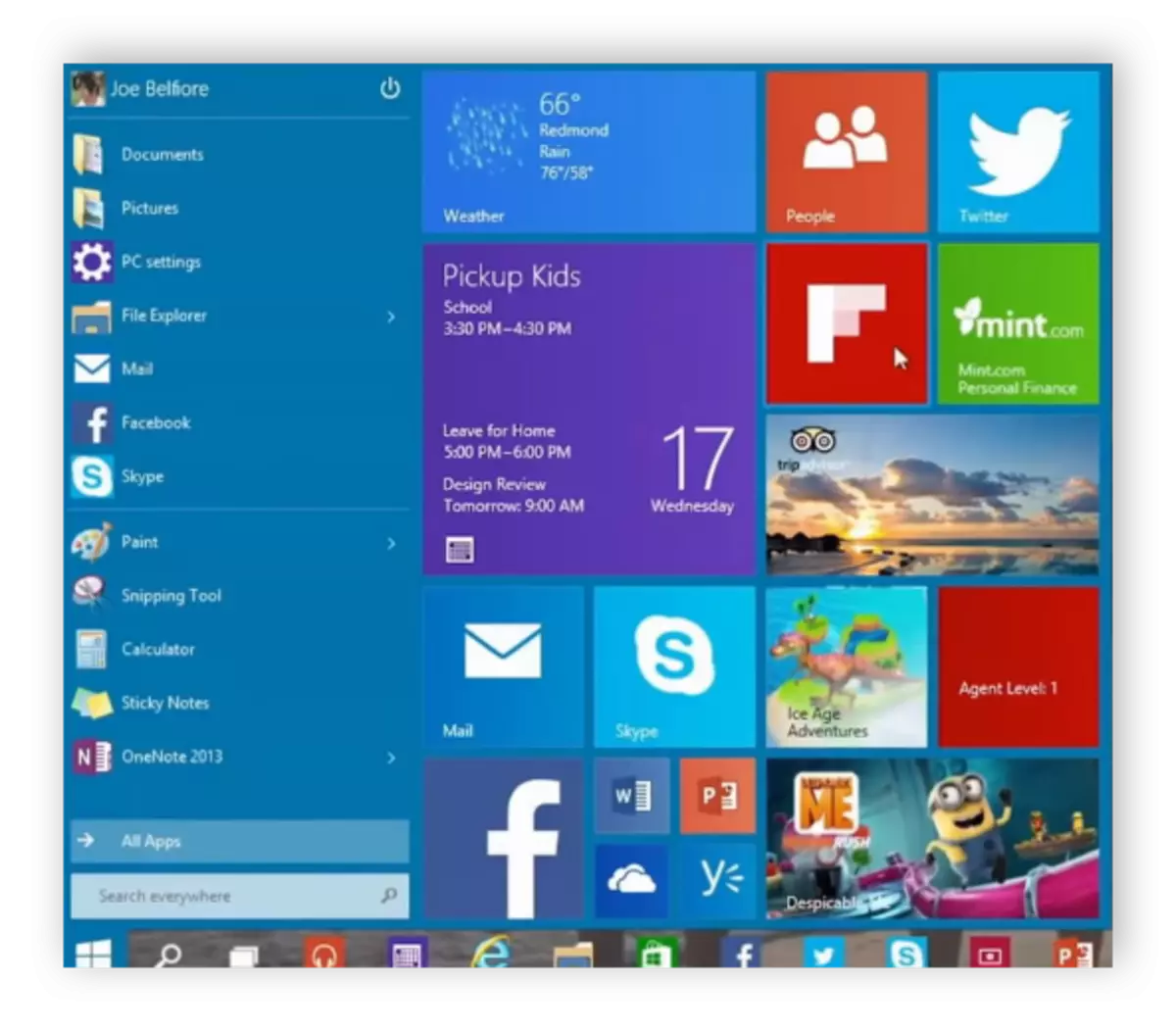 Start-knappen i Windows 10