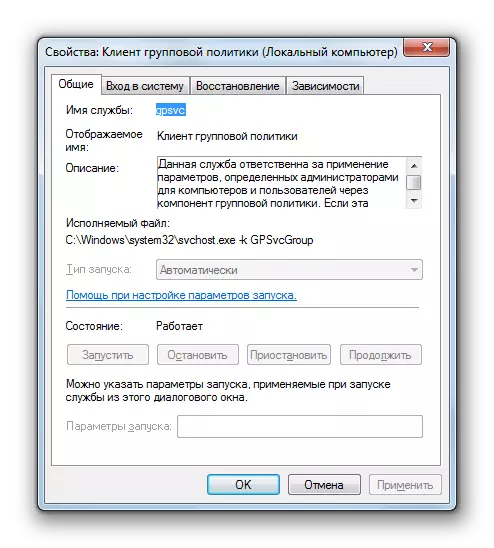 Proprietà finestra Client Group Criteri client in Windows 7