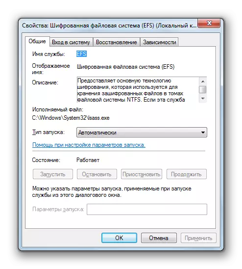 Proprietà Window Proprietà wizard Sistema system crittografato (EFS) in Windows 7