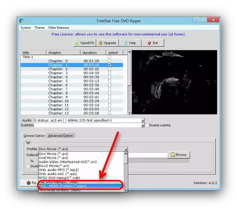 Container cu role în DVD Ripper gratuit, copiat de pe disc pe o unitate flash
