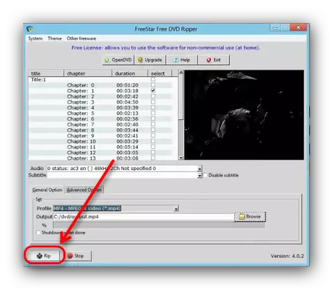 Execute a conversão de rolos no DVD Ripper gratuito para copiá-lo do disco para a unidade flash USB