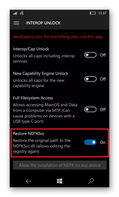 Windows Phone instel in Interop Tools
