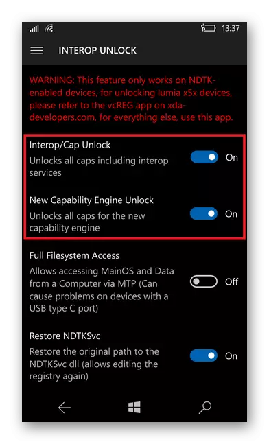 Modifica dei parametri nel programma Strumenti Interop per Windows Phone
