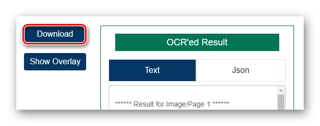 Shkarkimi i rezultatit të njohjes së skedarit PDF nga shërbimi online OCR.Space