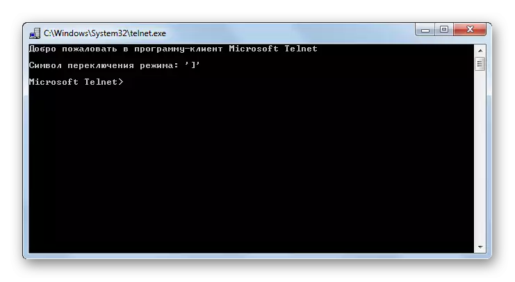 Console do cliente Telnet na linha de comando no Windows 7
