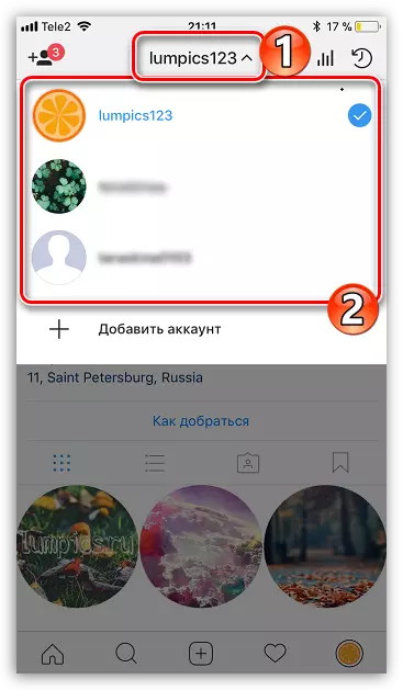 Povezani računi v Dodatku Instagram