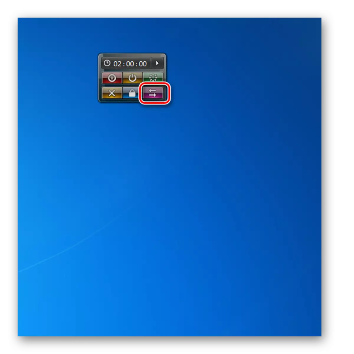 Changement utilisateur dans le gadget d'arrêt du système dans Windows 7