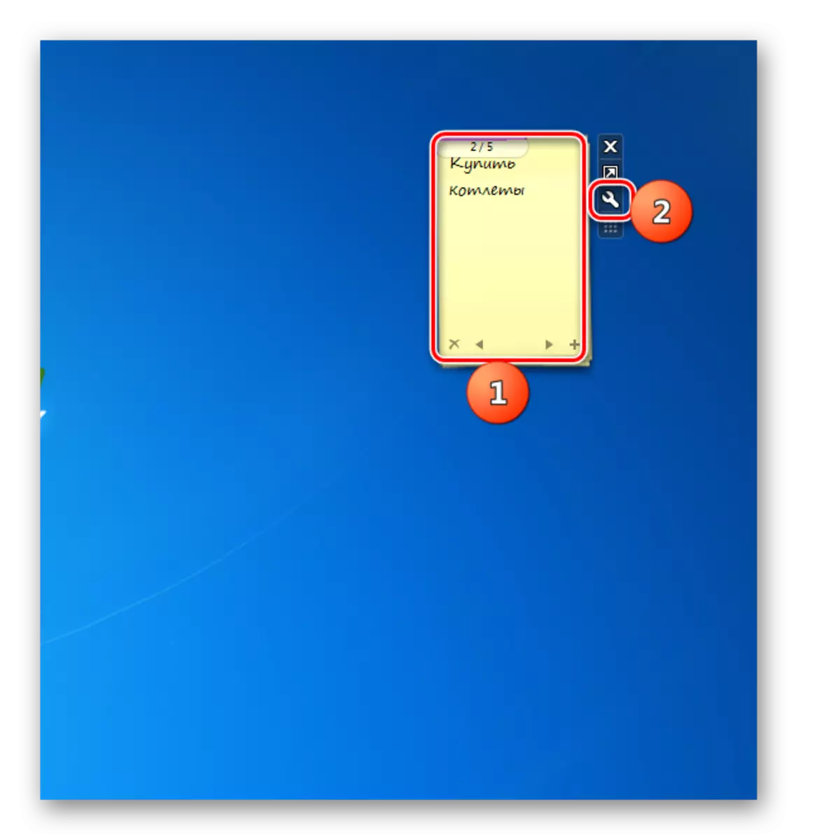 Shkoni në shënimet më të gjata të shënimeve të Gadget Gadget Settings në desktop në Windows 7