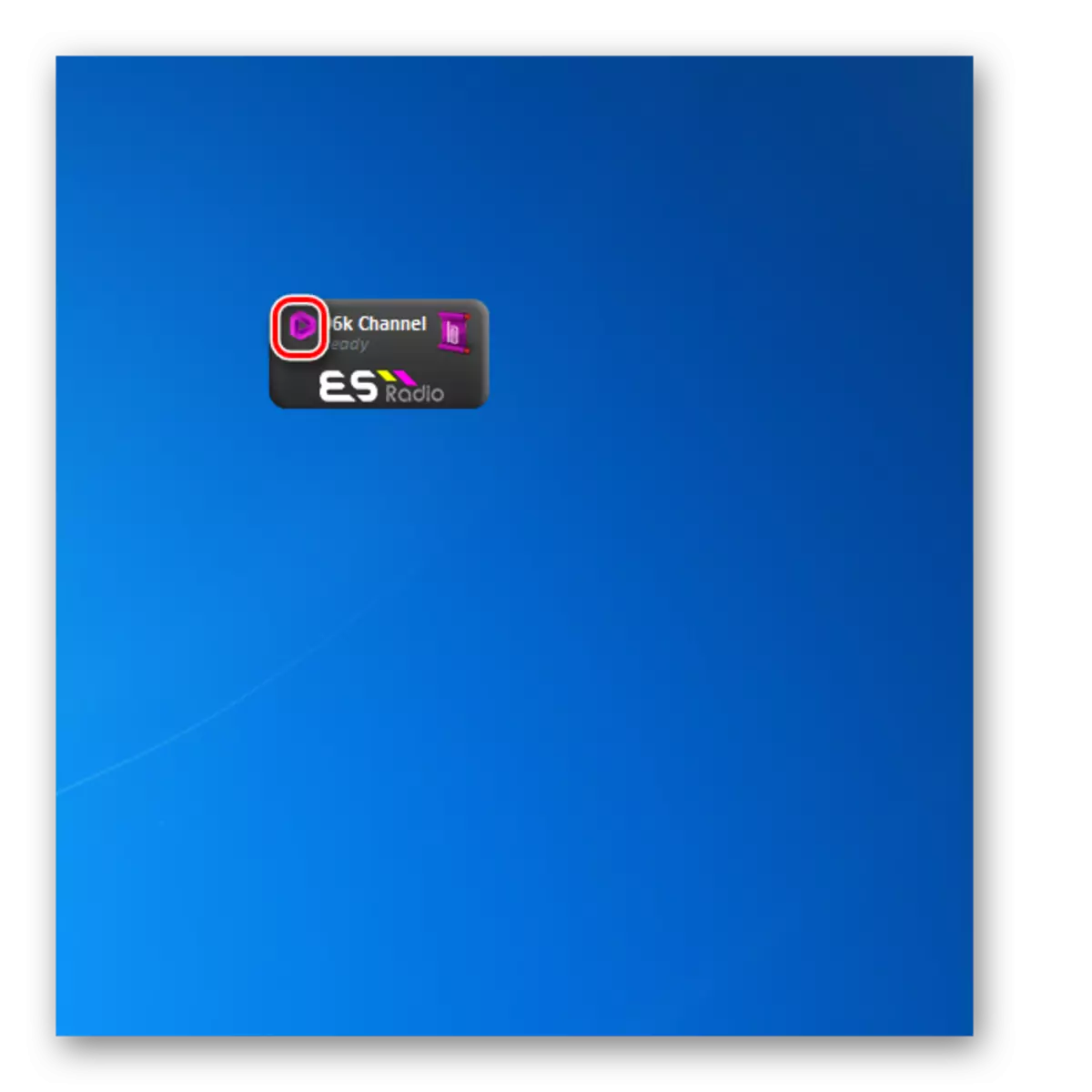 Chạy phát sóng đài phát thanh trong tiện ích ES-Radio trên màn hình nền trong Windows 7