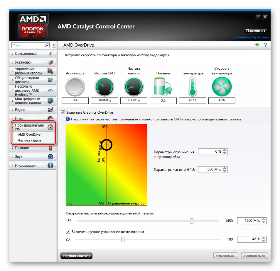 AMD - 촉매 - 제어 중심 - ProizVoditelsnost-AMD-OverDrive