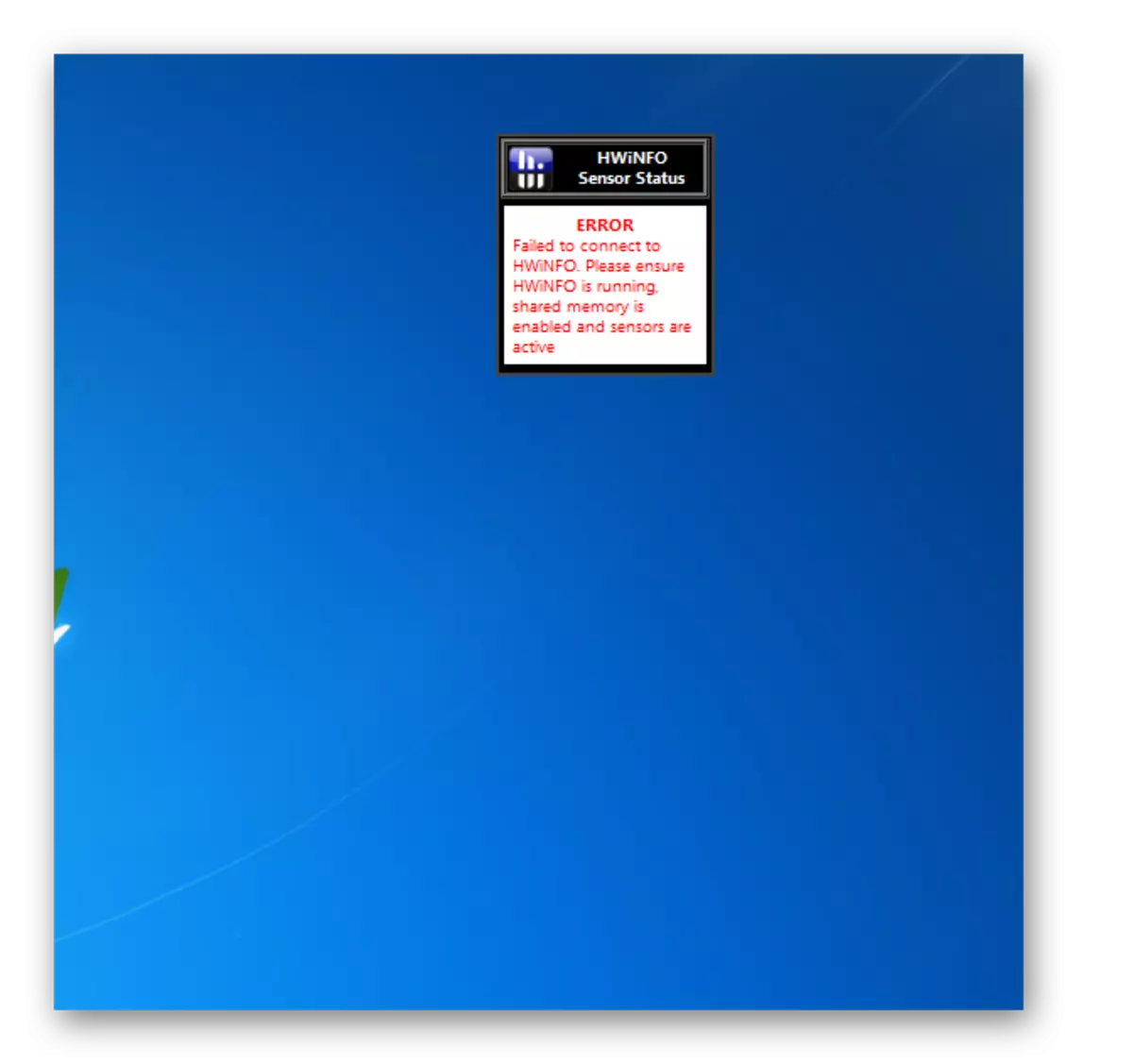 Maklumat tidak dipaparkan dalam alat Hwinfomitor dalam Windows 7