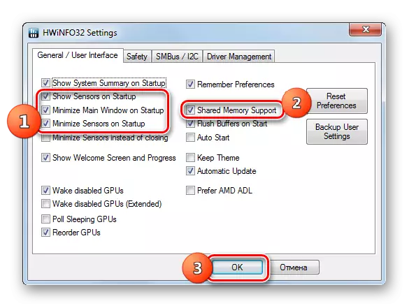 Konfigurowanie HWinfomonitor Gadget Uruchomienie w oknie parametru na karcie Ogólne w programie HWINFO w systemie Windows 7