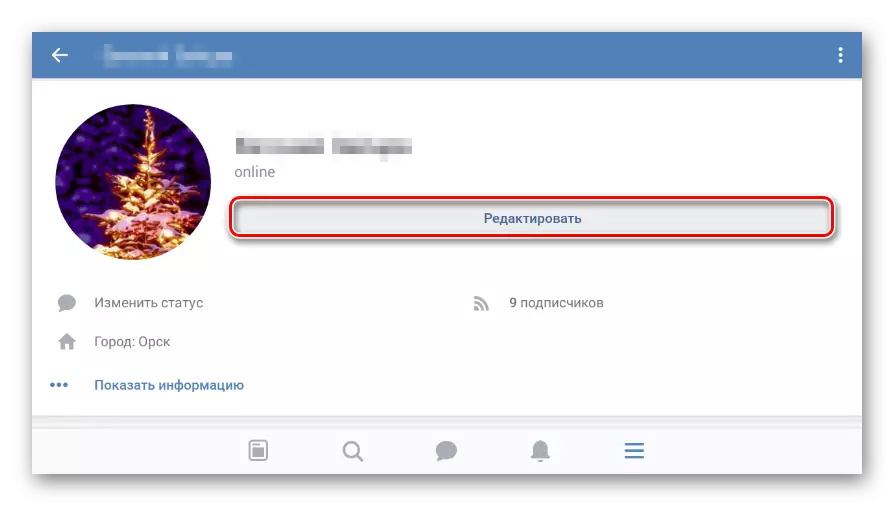 Vai a Modifica nell'applicazione Mobile Vkontakte