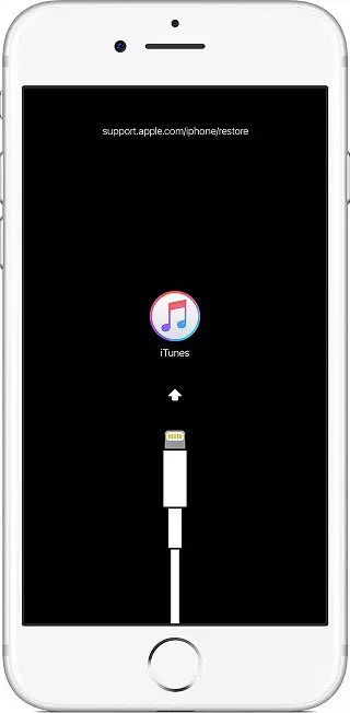 iPhone dalam mod pemulihan