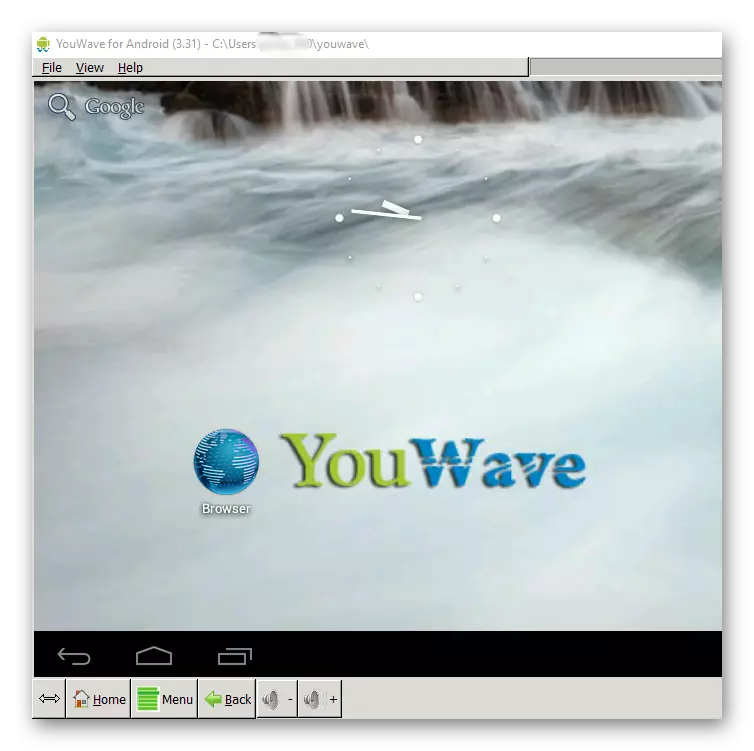 Hauptbildschirm Emulator Youwave