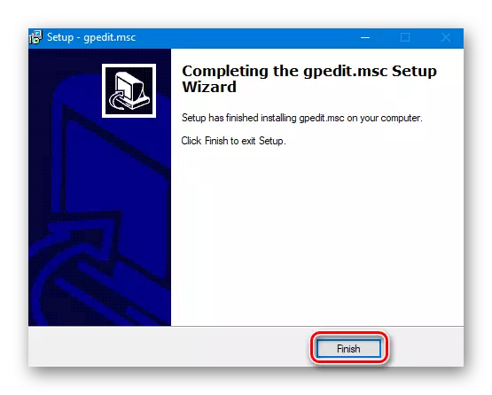 Uspješna poruka za postavljanje Gpedit u Windows 10