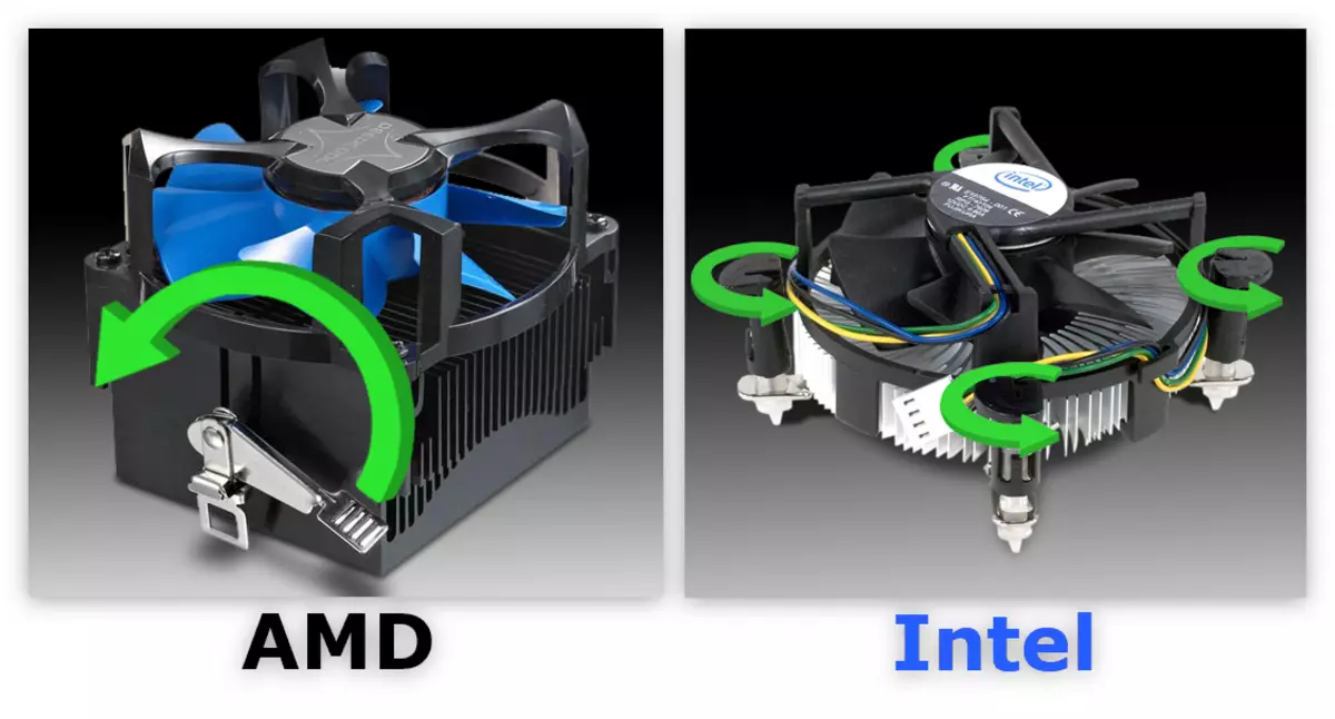 მოხსნის ქულერი და რადიატორი საწყისი პროცესორი AMD და Intel