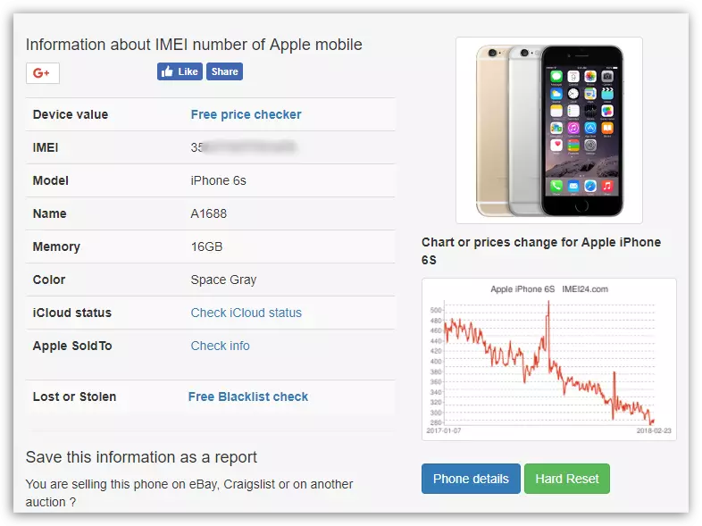 Visualizza informazioni IMEI su IMEI24.com