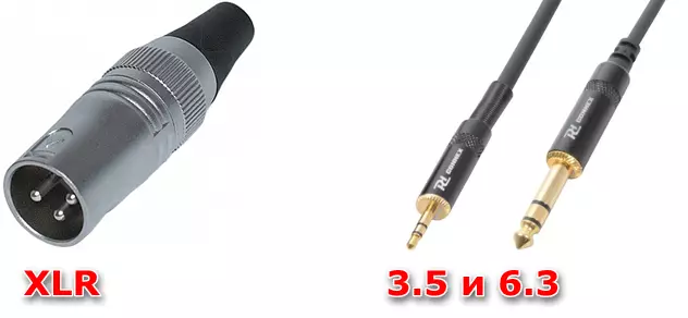 Different types of connectors on dynamic microphones