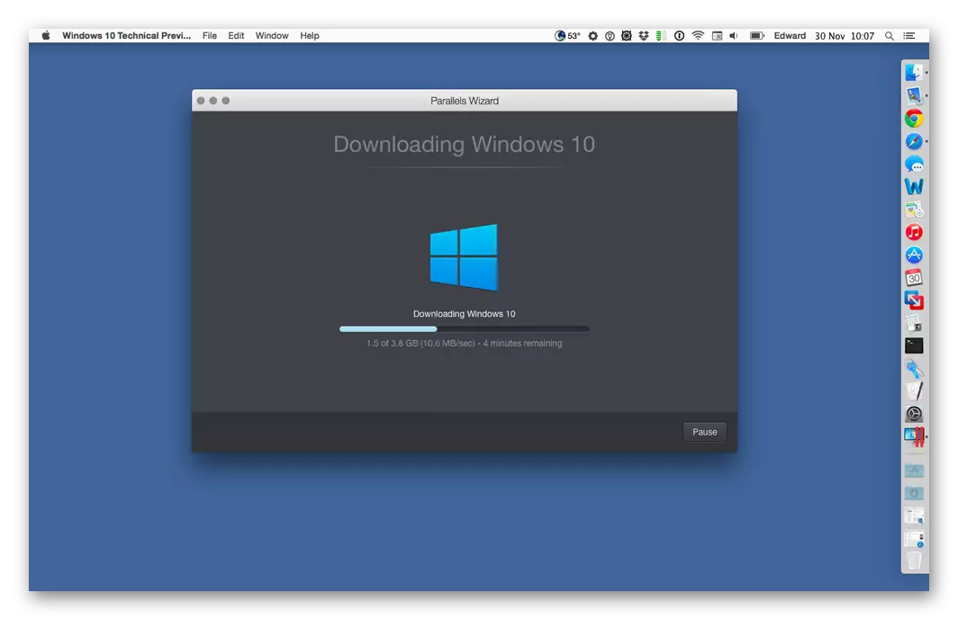 Instalimi i Windows 10 në desktop Parallels