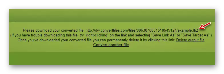 Lien pour télécharger un document converti à partir des fichiers de service de service