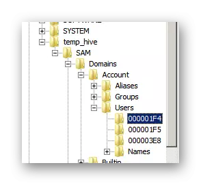 El procés de transició a directori 1F4 a l'Editor de Registre de Windows 7 OS