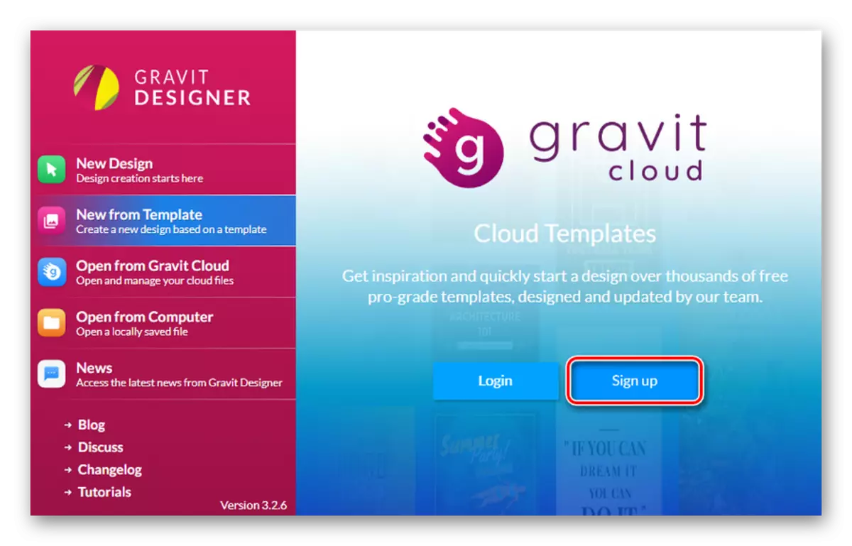 Ti registriamo nel servizio online Gravit Designer