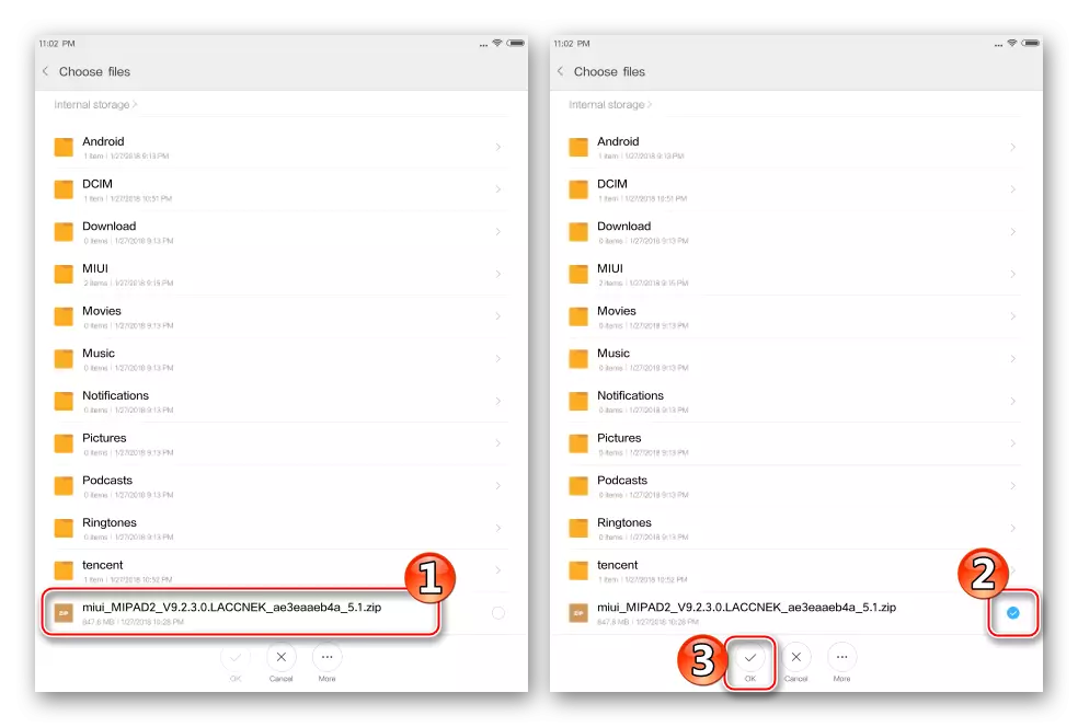 MIUI انسٹال کرنے کے لئے Xiaomi Mipad 2 ہدایات پیکیج، شروع کے طریقہ کار