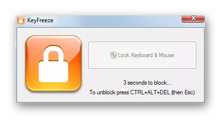 Blokeringsproceduren lanceres i KeyFreeze-programmet i Windows 7