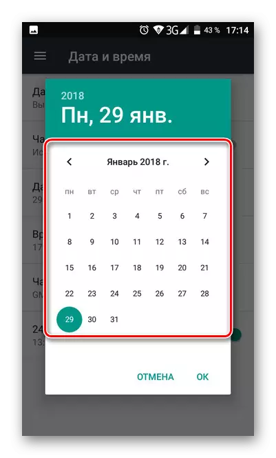 Promjenu datuma na Android