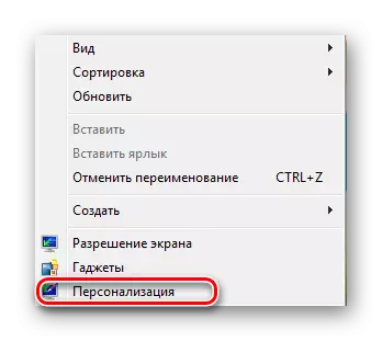 Abrindo o menu de personalização no Windows 7