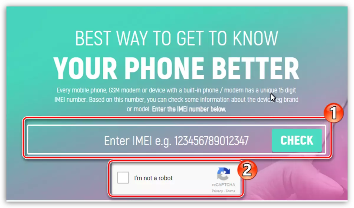 Sertifikasi iPhone ing situs web IMEI.info
