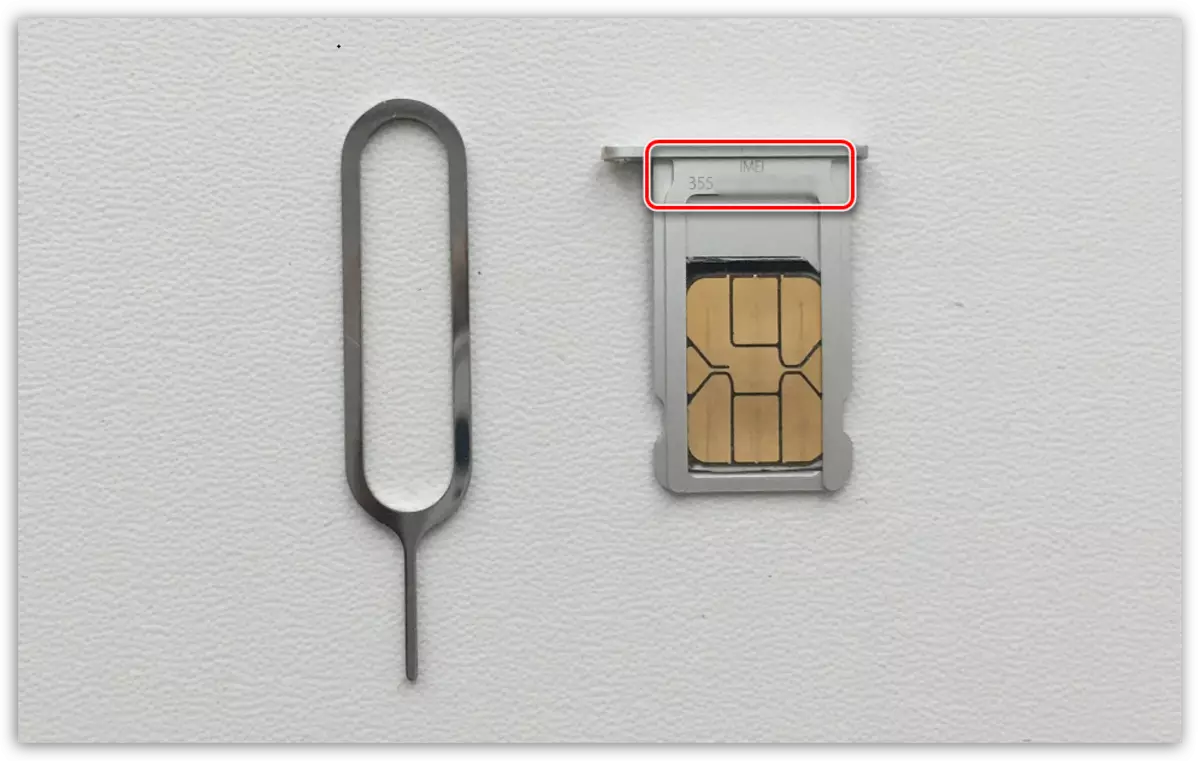 Pogled IMEI na nosač SIM kartice