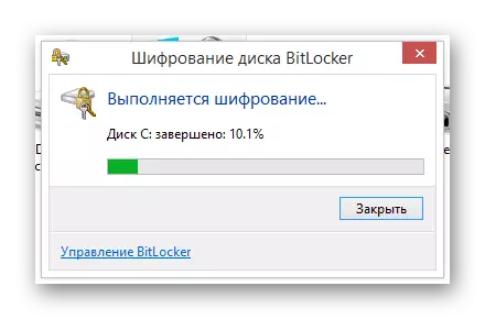 Windows Wintovs లో BitLocker ద్వారా సిస్టమ్ డిస్క్ యొక్క ఎన్క్రిప్షన్ యొక్క ప్రక్రియ