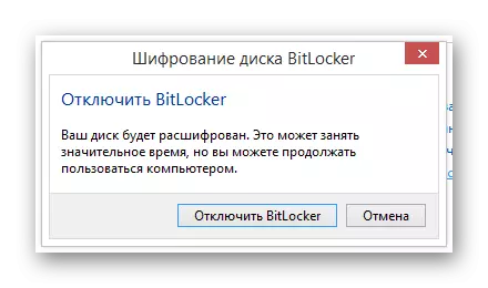 Izklop BitLocker na nadzorni plošči v Windows Wintovs