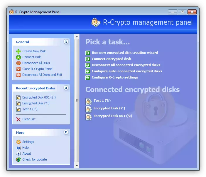 Process use of the program for encryption R Crypto