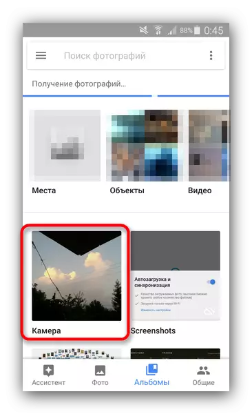 Mapper synkroniseret via Google Photo på Android