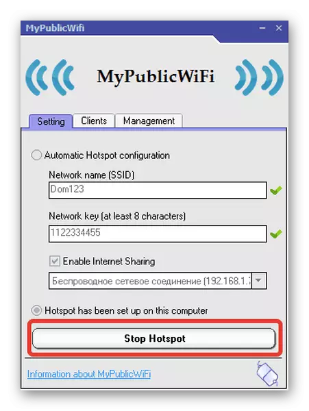 Wi-Fi Distribution Stopp på MyPublicwifi Laptop