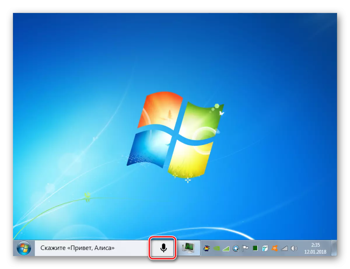 Aktivacija programa Alice na alatnoj traci u sustavu Windows 7