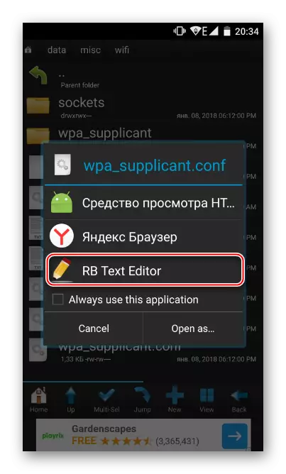 ýol Android rootbrowser faýly açmak üçin