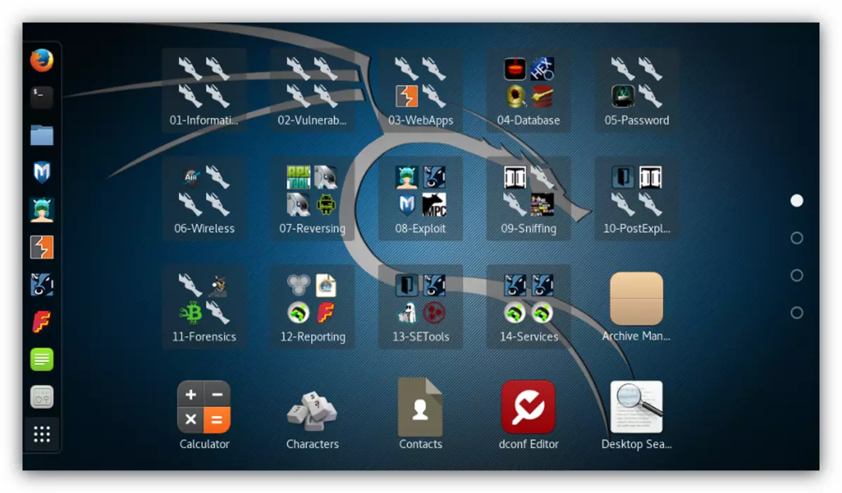 Captura de pantalla Desktop Kali Linux