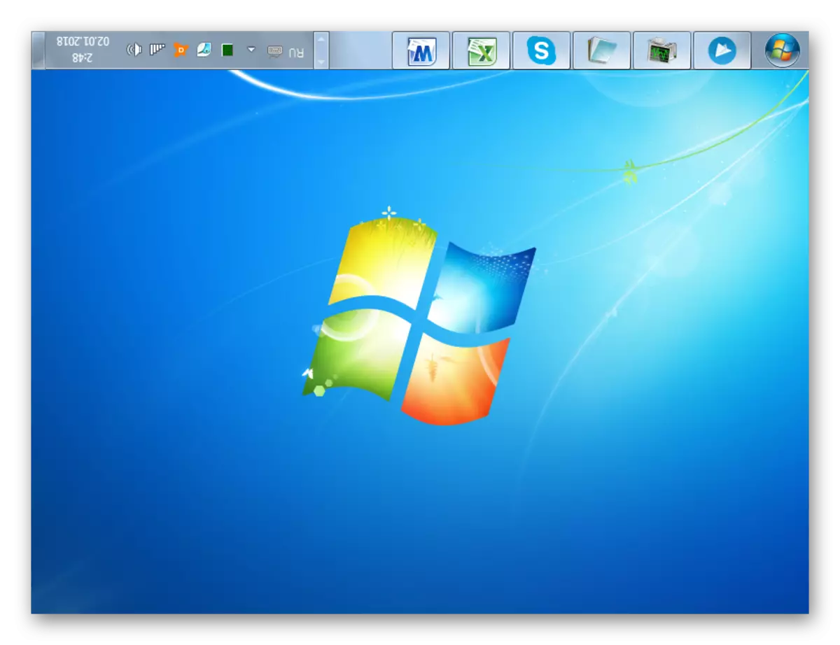 Windows 7-ko gako beroekin 180 graduko mezua