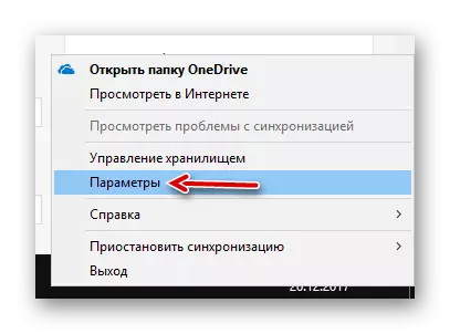 Wir gehen zu den Parametern von OneDrive-Programmparametern für Windows 10