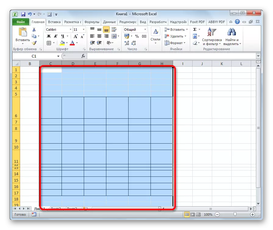 La dimensione delle colonne viene modificata in Microsoft Excel