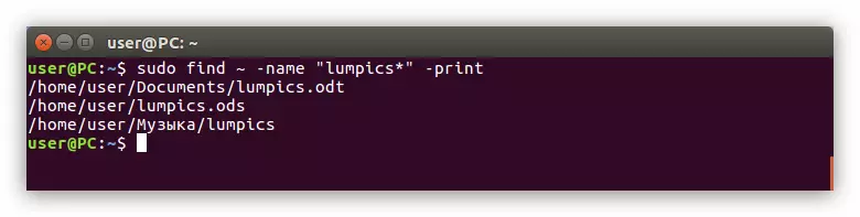 Linux жүйесінде бастапқы каталогта файлдарды іздеуді іздеу мысалы