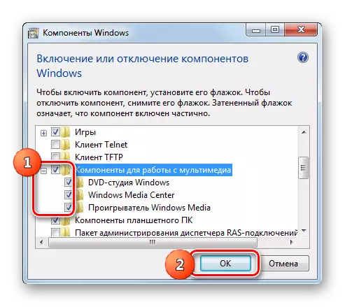 Abilita componenti per lavorare con multimediale nella finestra dei componenti in windows_7