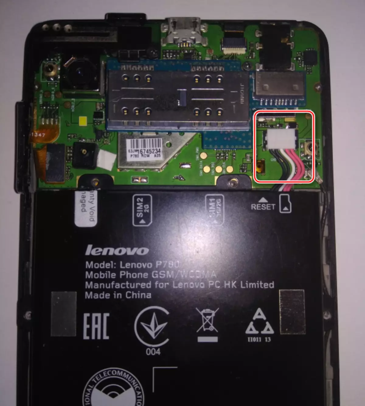 Lenovo P780 Batería Conector Conector