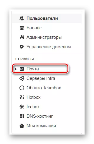 O proceso de transición á sección de correo no sitio de servizo Mail.ru
