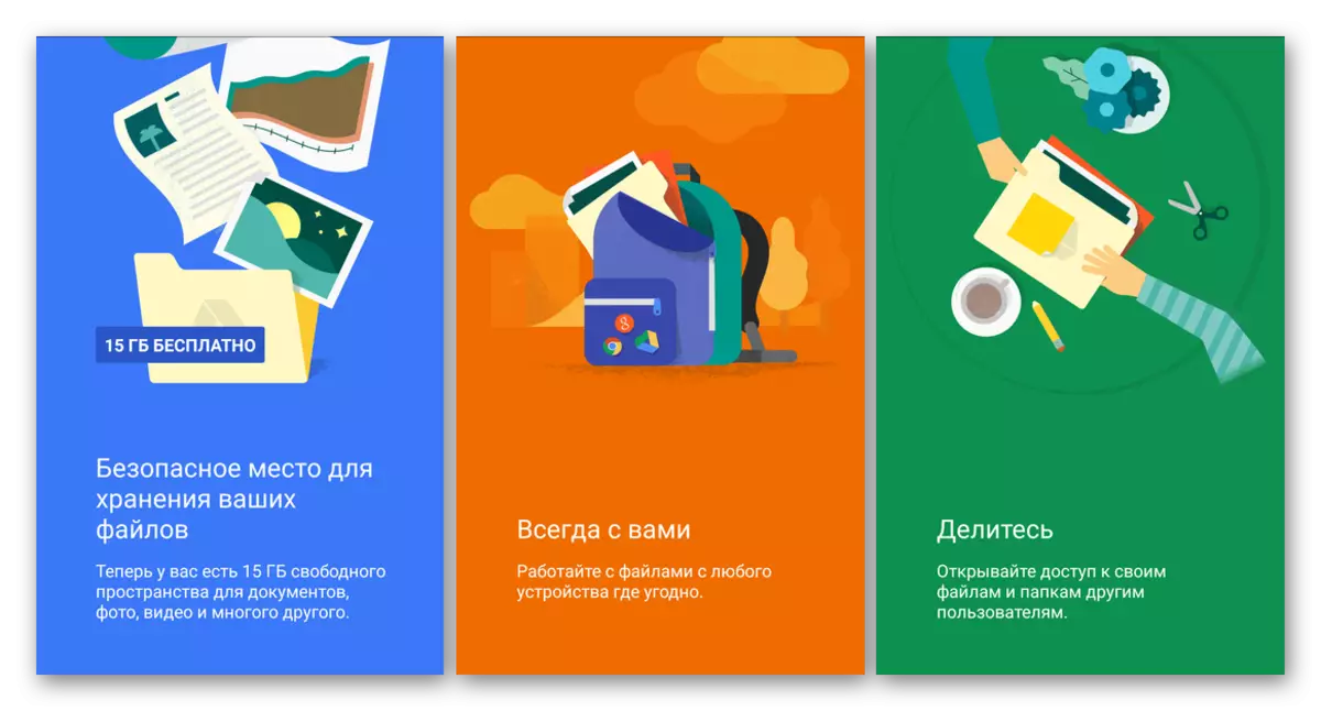Osnovne opcije Aplikacije Google disk za Android