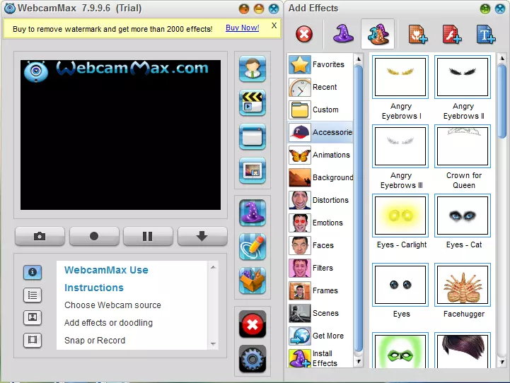 Màn hình chính Webcammax cho bài viết Cách quay video từ webcam